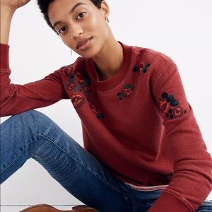 Madewell Mile(s) Embroidered Cutoff Sweatshirt